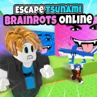 Escape Tsunami Brainrots Online is a chaotic survival running game where players race along a dangerous track to collect Brainrot workers before massive tsunamis crash in.